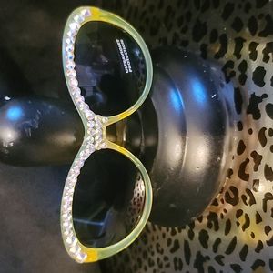 New oversized Yellow bling sunglasses
